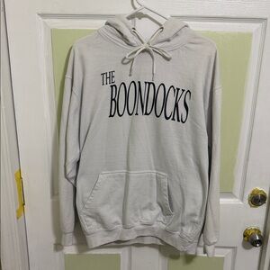 (1724) The Boondocks, White Hoodie for Men, Size: Large, Color: White (Graphics)